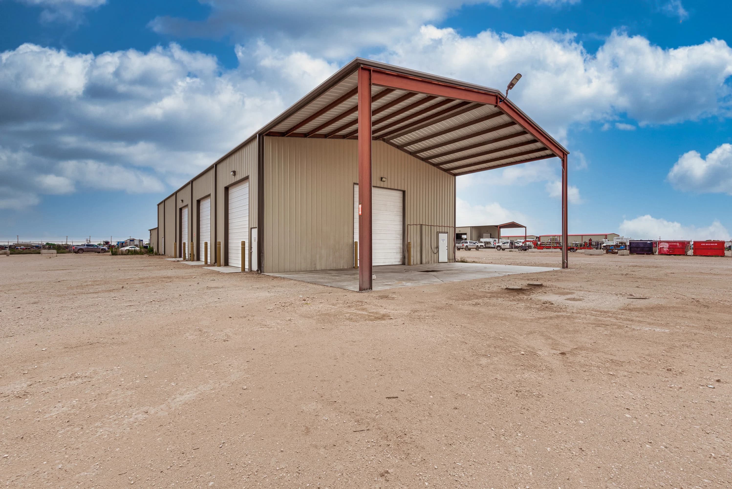 overhead doors and the covered wash bay